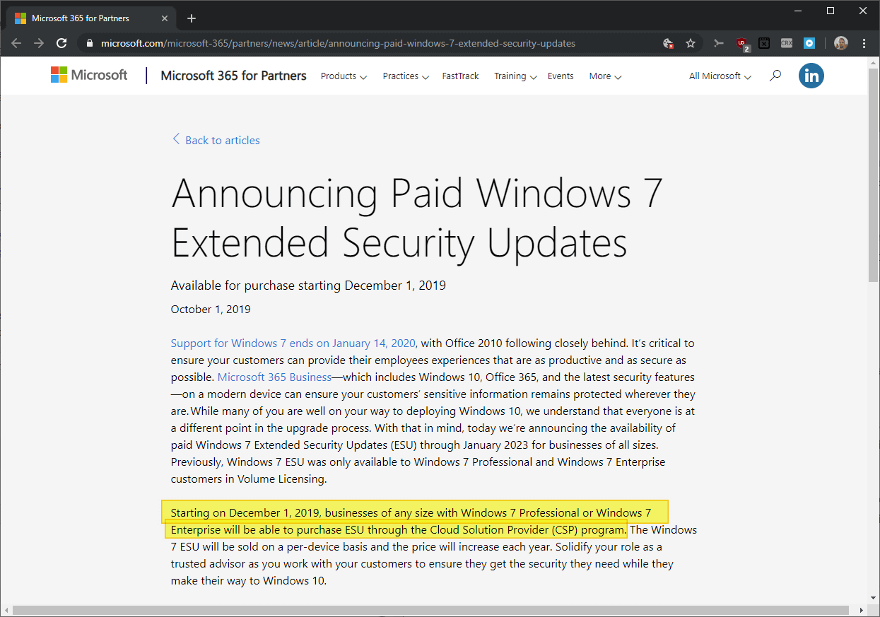 microsoft windows 7 updates 2019